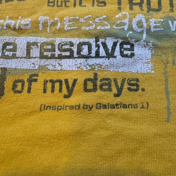 Vintage I Am A Messenger Christian Graphic Tee Yellow Jesus Shirt Size M Y2K - Picture 9 of 13